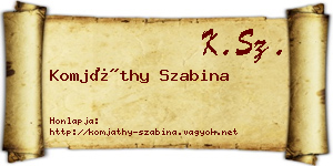 Komjáthy Szabina névjegykártya